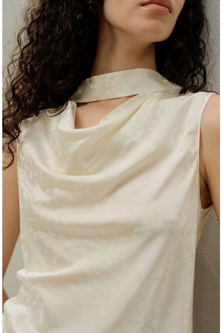 Women's Ying Jacquard Silk Tank, Alternate, color, Lily White