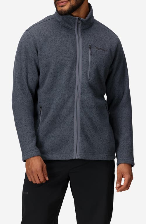 Marmot Drop Line Heathered Fleece Jacket In Steel Onyx Heather