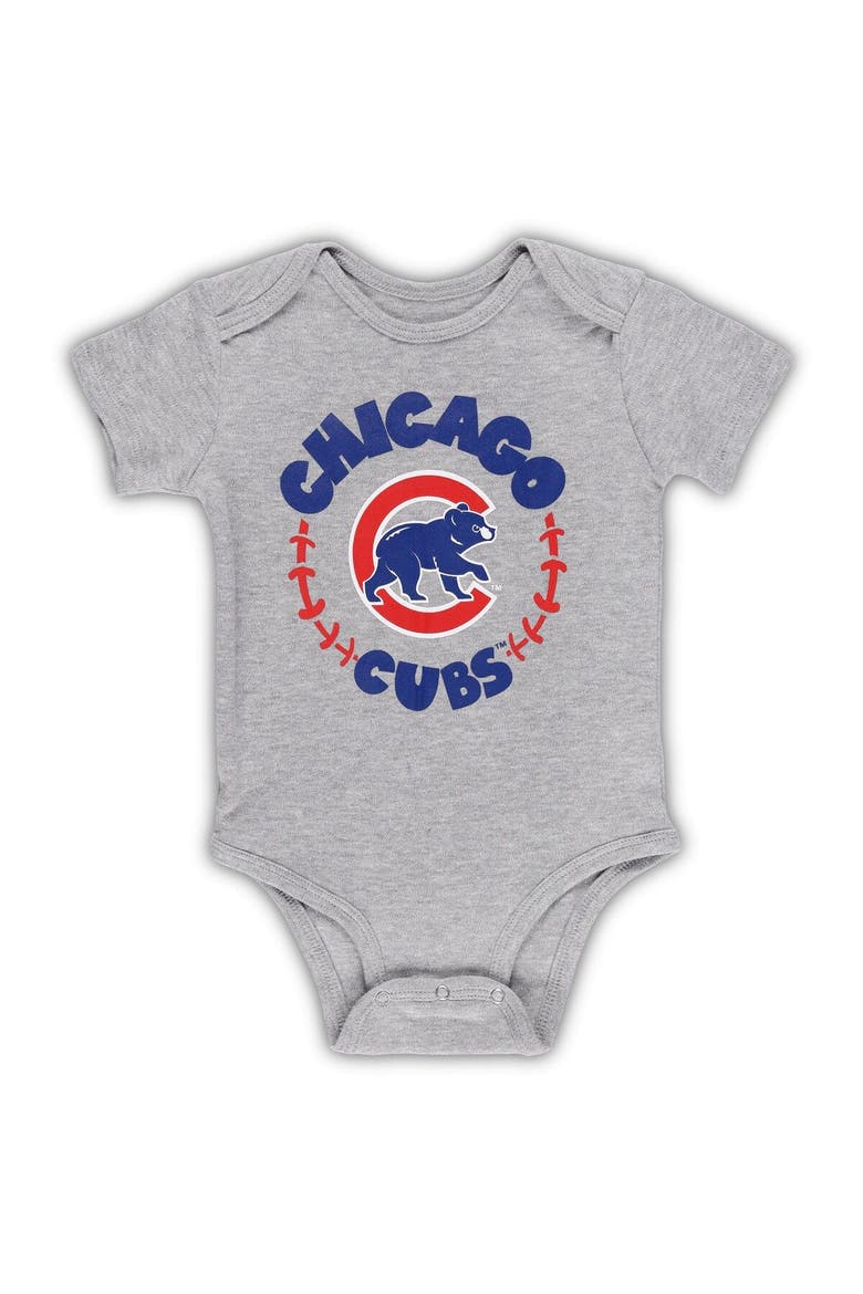 Infant Royal/White/Heather Gray Chicago Cubs Biggest Little Fan 3-Pack Bodysuit Set, Alternate, color, Royal