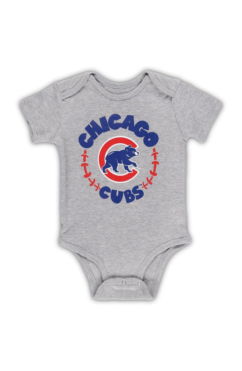 Outerstuff Infant Royal/White/Heather Gray Chicago Cubs Biggest Little Fan 3-Pack Bodysuit Set, Alternate, color, Royal