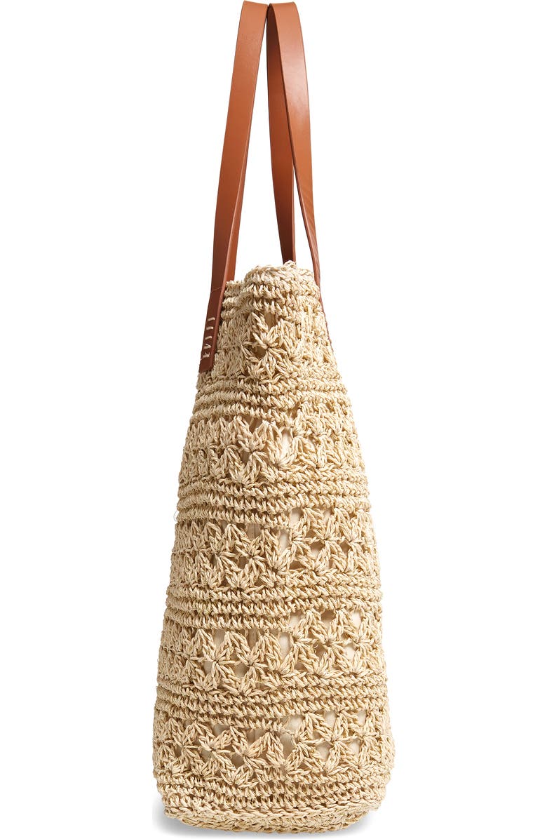 Nordstrom Packable Metallic Thread Woven Raffia Tote, Alternate, color,