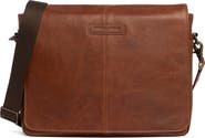 Johnston & Murphy Pebbled Leather Messenger Bag