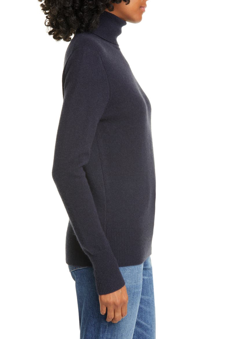 Delafine Cashmere Turtleneck Sweater, Alternate, color, TRUE BLACK