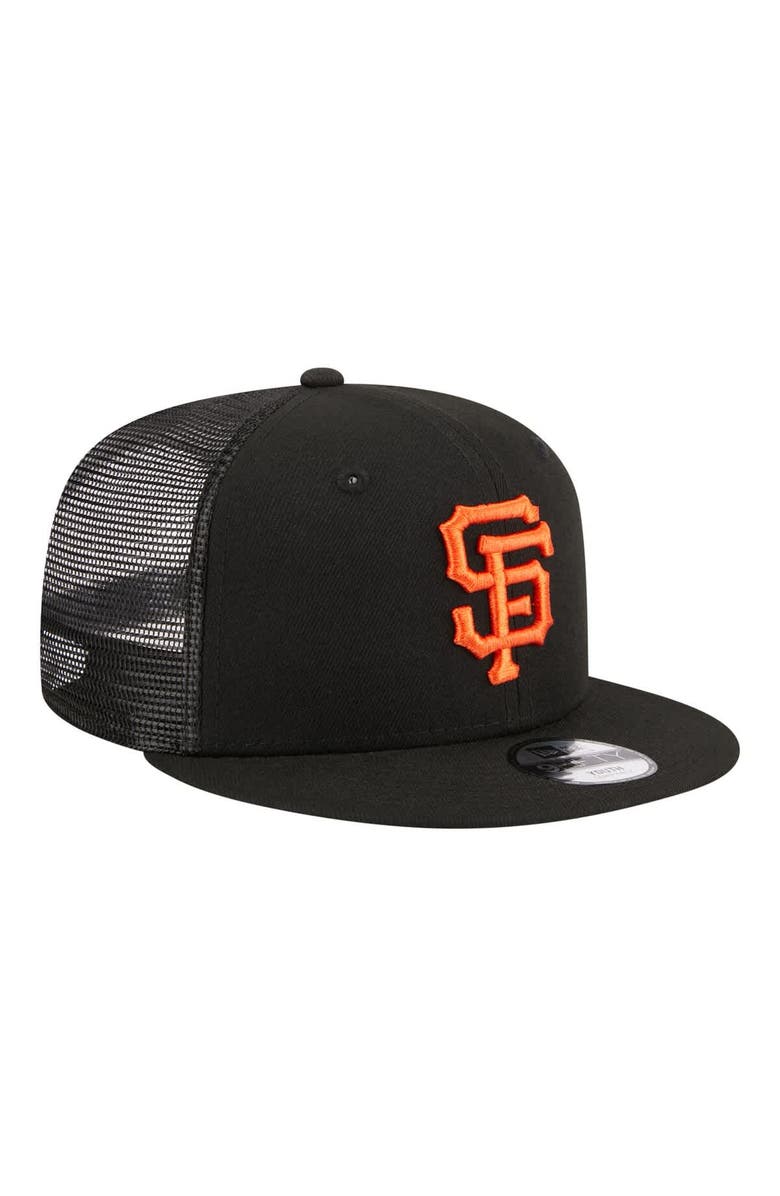 New Era Youth New Era Black San Francisco Giants 9FIFTY Trucker Snapback Hat, Alternate, color, Black