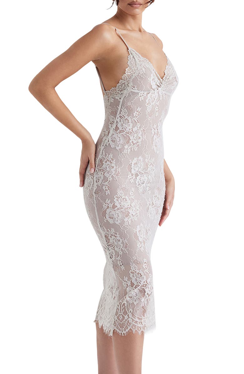 HOUSE OF CB Serelle Lace Midi Slipdress, Alternate, color, Stone