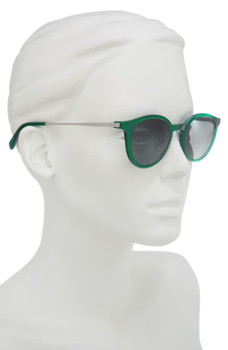 eyebobs Golden Age 45mm Small Polarized Round Sunglasses, Alternate, color, Green Apple / Silver / Grey