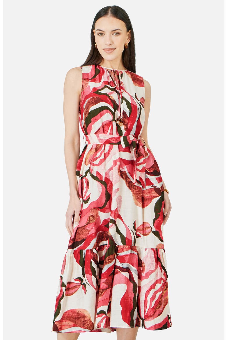 Swirl Print Midi Dress, Alternate, color, Pink
