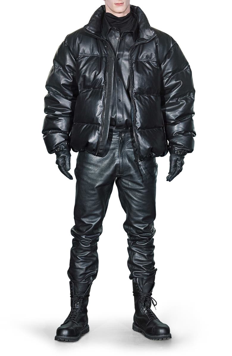 VETEMENTS Leather Puffer Jacket, Main, color, 