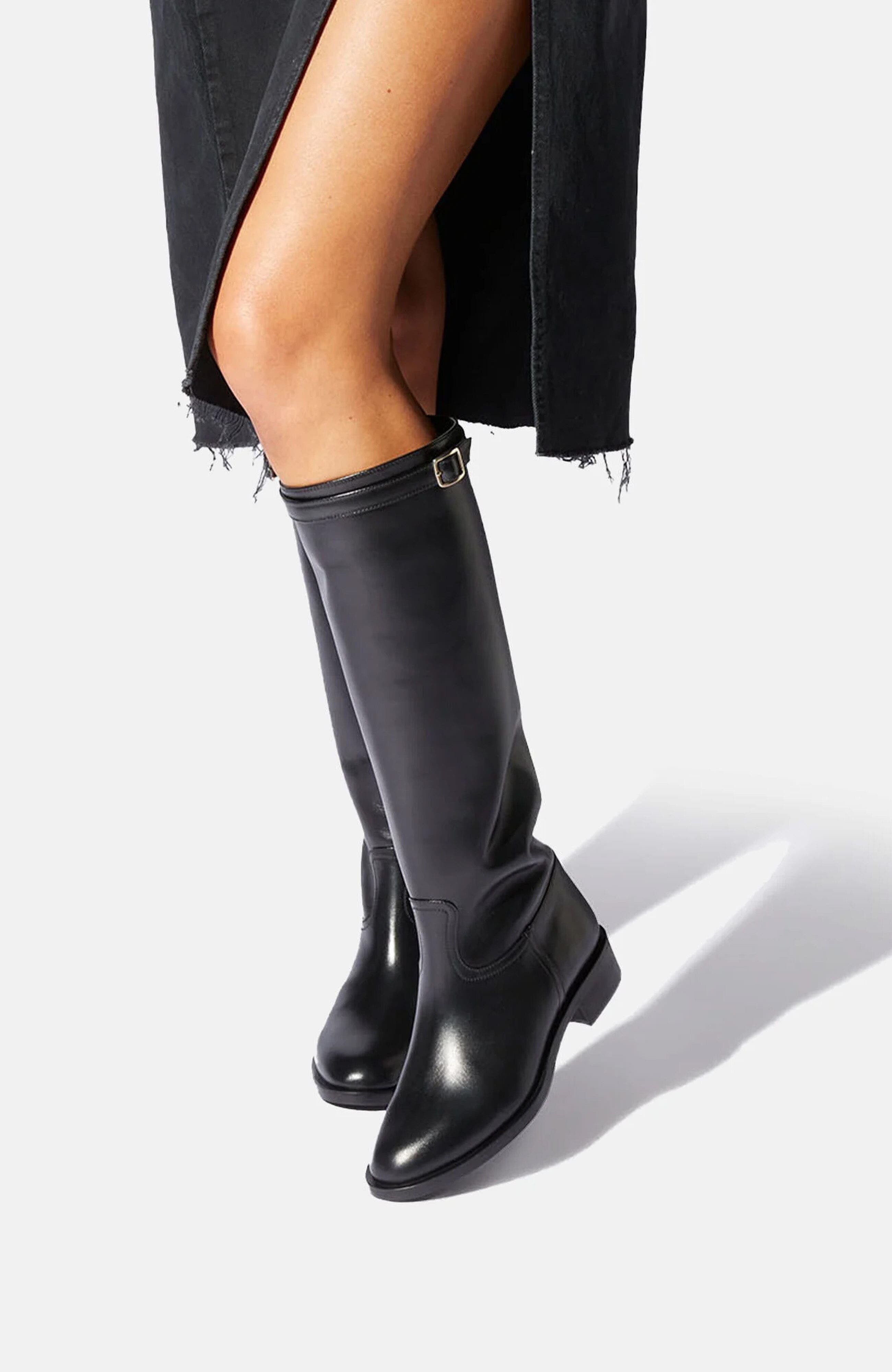 SCAROSSO Lauren Boots, Alternate, color, Black - Calf