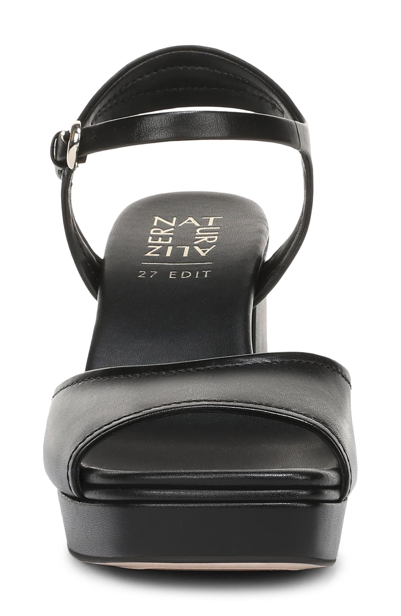Paige Ankle Strap Platform Sandal, Alternate, color, BLACK LEATHER