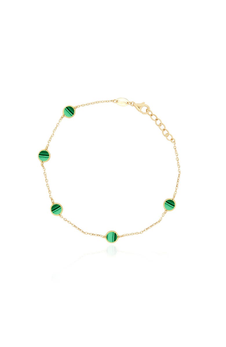 The Lovery Fine Jewelry Malachite Bubble Chain Bracelet, Main, color, Malachite