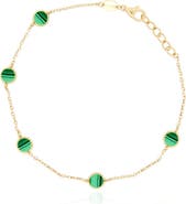 The Lovery Fine Jewelry Malachite Bubble Chain Bracelet