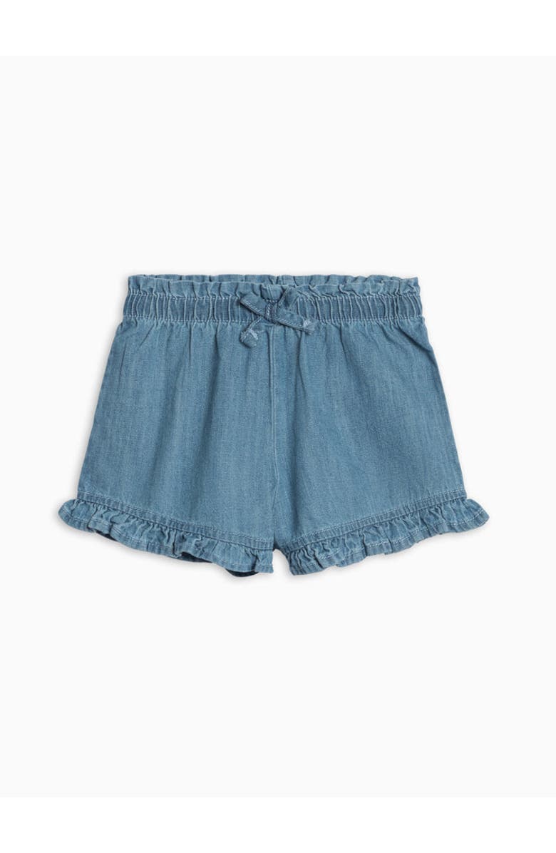 KENDI by Colored Organics Organic Ruffle Waist Chambray Short, Alternate, color, Chambray
