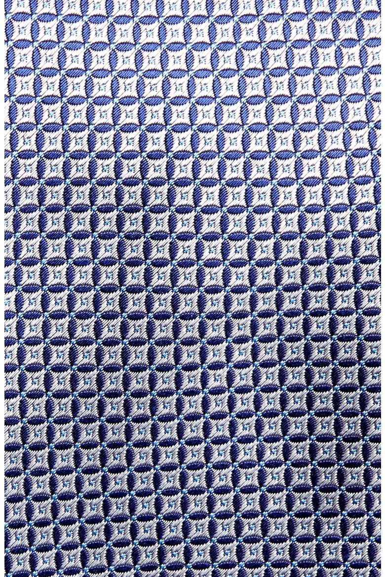 Geometric X-Long Silk Tie, Alternate, color, NAVY/ WHITE