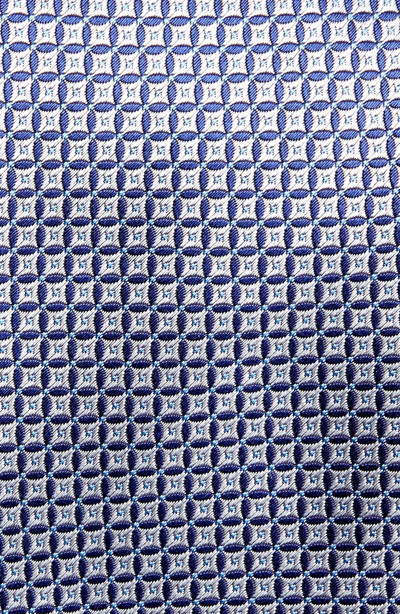 David Donahue Geometric X-Long Silk Tie, Alternate, color, Navy/ White