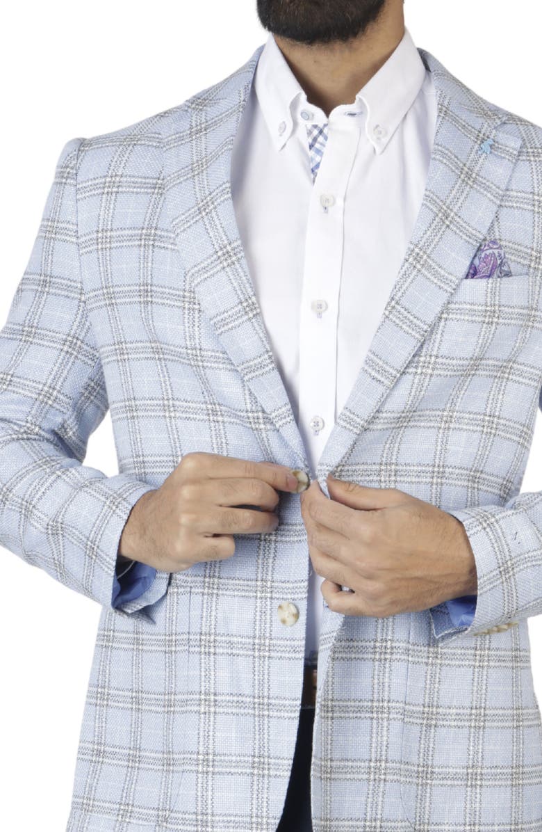 TailorByrd Yarn Dyed Plaid Sport Coat, Alternate, color, Blue