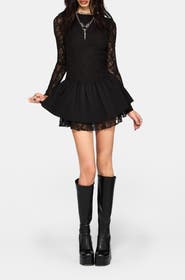 Disturbia Erisda Lace Bodysuit Mini Dress