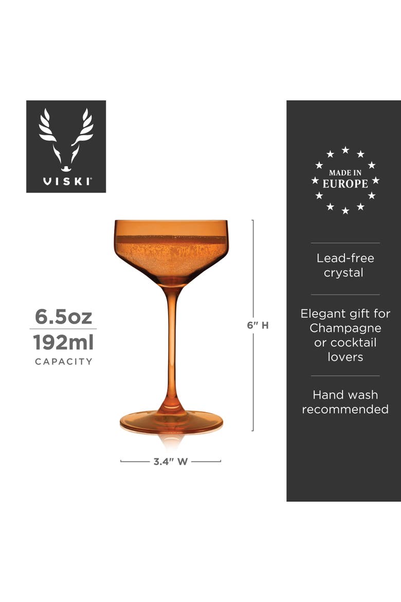Reserve Nouveau Crystal Coupes, Alternate, color, Orange