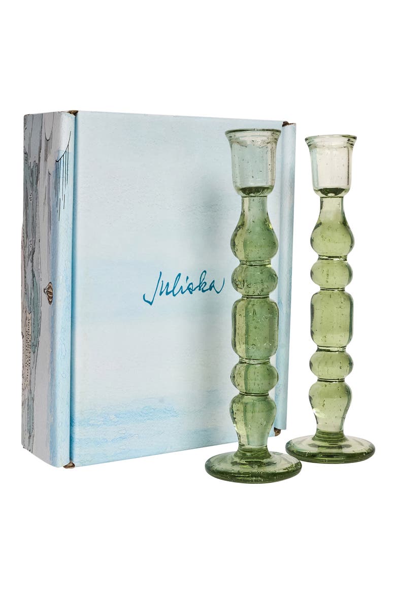 Provence Set of 2 Candlesticks, Alternate, color, BASIL