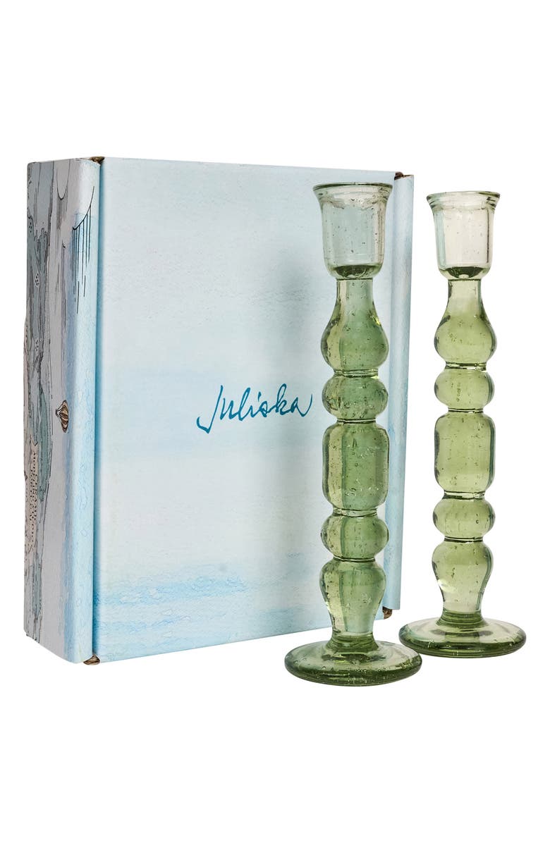 Juliska Provence Set of 2 Candlesticks, Alternate, color, Basil