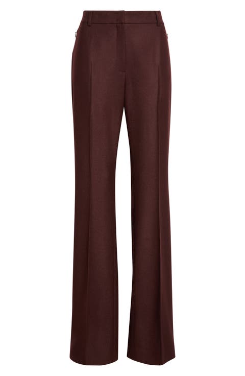 Marilyn High Waist Wool & Silk Flannel Pants