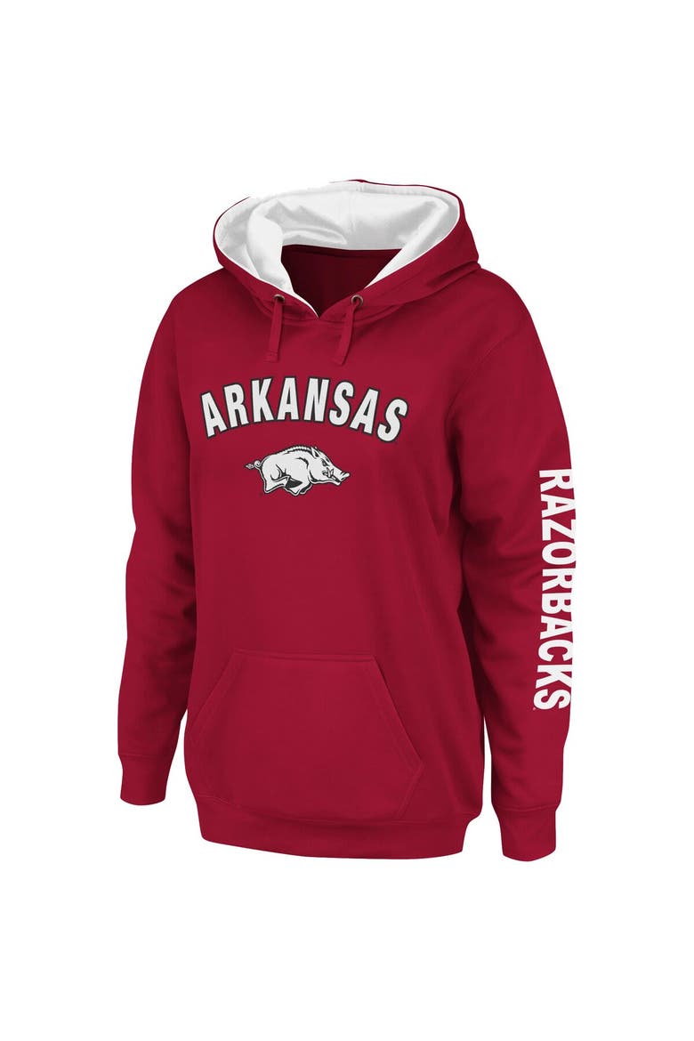 Women's Colosseum Crimson Arkansas Razorbacks Loud and Proud Pullover Hoodie, Alternate, color, Crimson