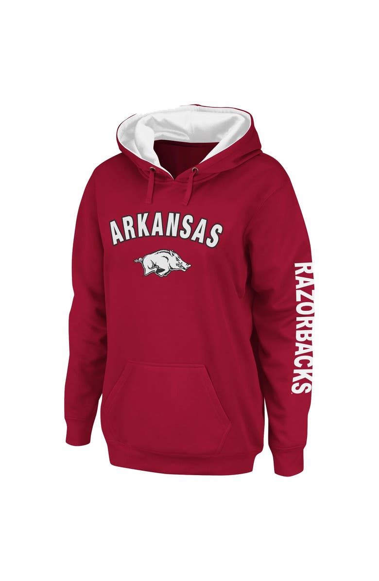 COLOSSEUM Women's Colosseum Crimson Arkansas Razorbacks Loud and Proud Pullover Hoodie, Alternate, color, Crimson