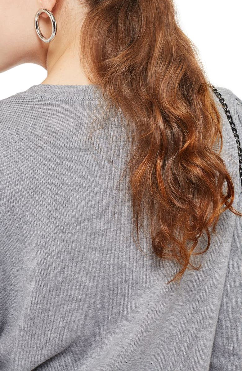 Topshop Sequin Penguin Sweater, Alternate, color, 