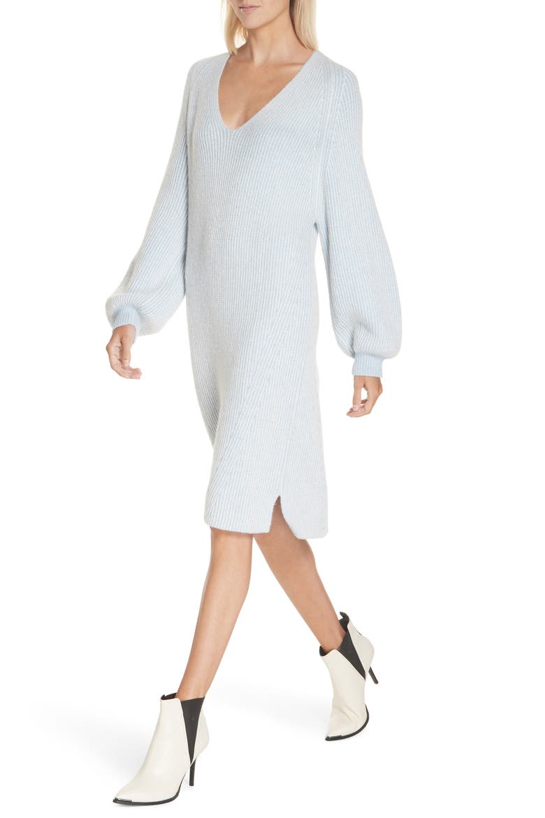 Mallory Baby Alpaca Sweater Dress, Alternate, color, POWDER BLUE