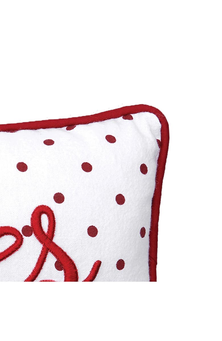 C&F Home Kisses Dot Mini Embroidered Red Valentine's Day Accent Pillow 6" x 12", Alternate, color, Red