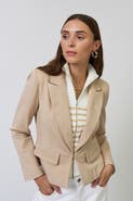 Central Park West Chloe Nautical Stripe Sweater Dickey Jacket