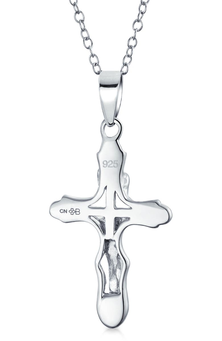 BLING JEWELRY Sharp Sterling Silver Crucifix Pendant Necklace, Alternate, color,