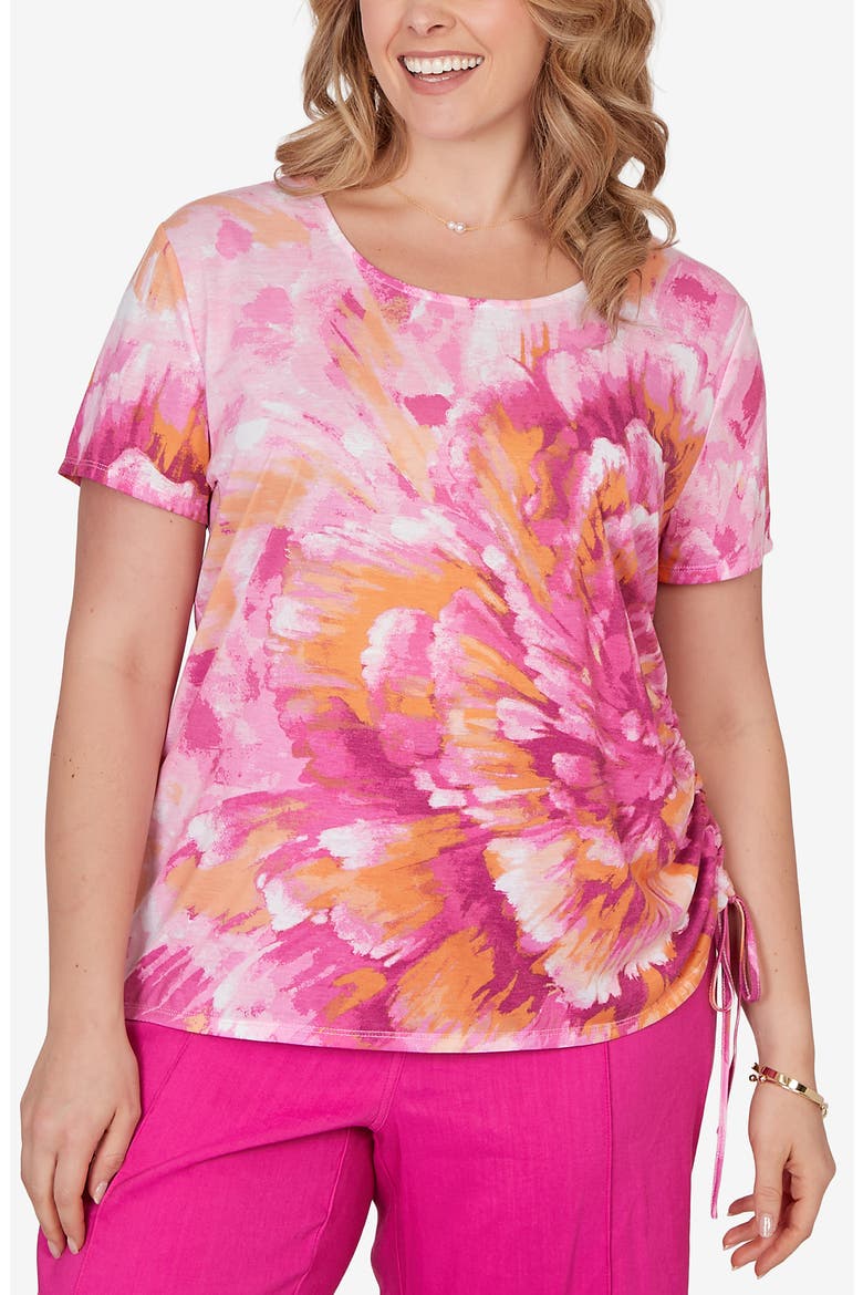 Sublimation Floral Jersey Top, Main, color, FUCHSIA MULTI