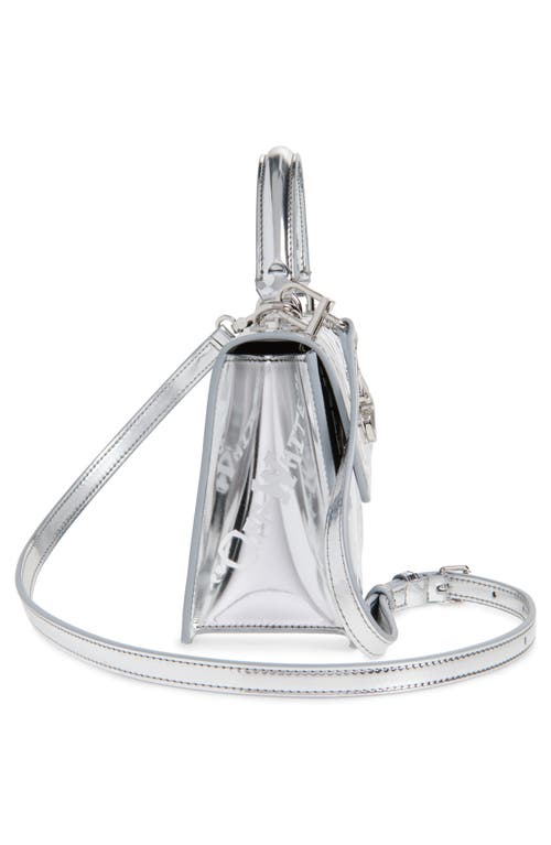 Off-white Jitney 0.5 Quote Faux Leather Shoulder Bag In Silver - Black