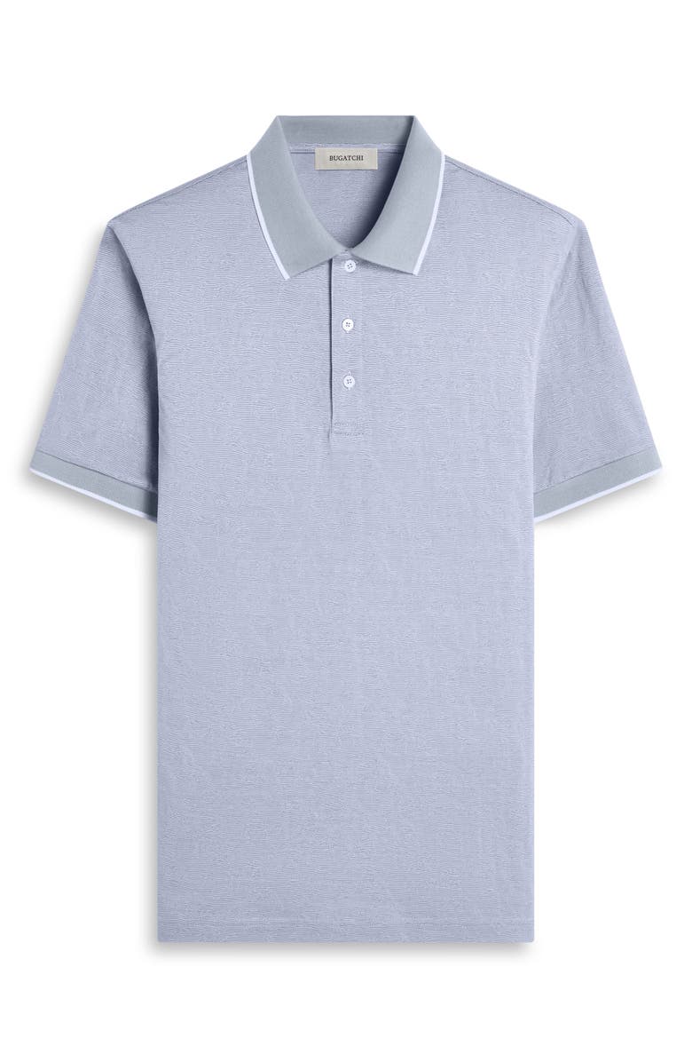 Bugatchi Tipped Piqué Cotton Polo, Alternate, color, Shark