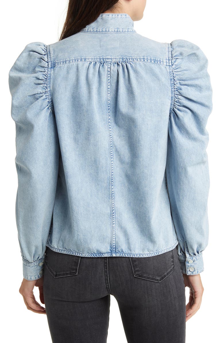 FRAME Gillian Puff Sleeve Denim Shirt, Alternate, color,