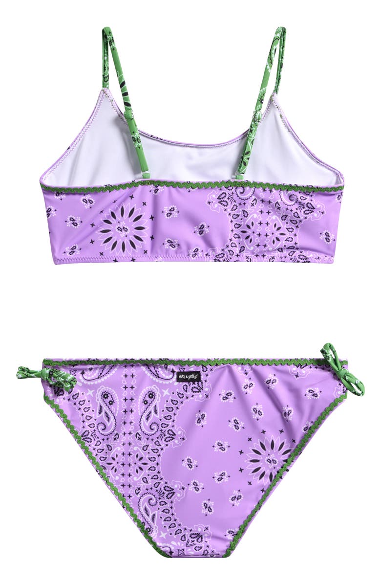 Ava & Yelly Kids' Bandana Print Two-Piece Swimsuit, Alternate, color, 