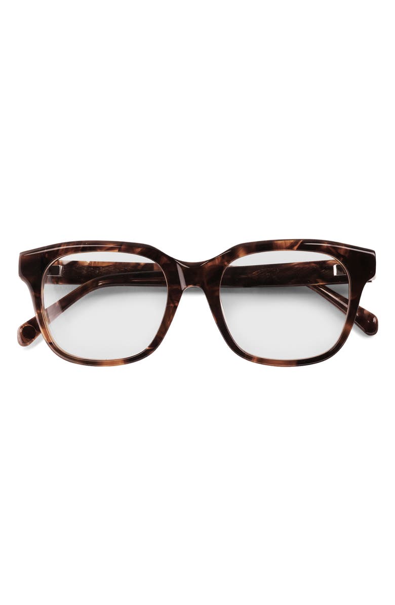 eyebobs Nomad 50mm Blue Light Blocking Square Reading Glasses, Main, color, Mocha Latte Brown