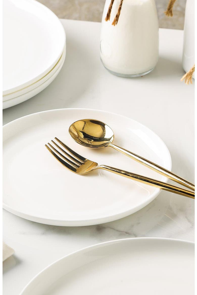 Gabrielle Bone China 12-Piece Dinnerware Set, Alternate, color, White
