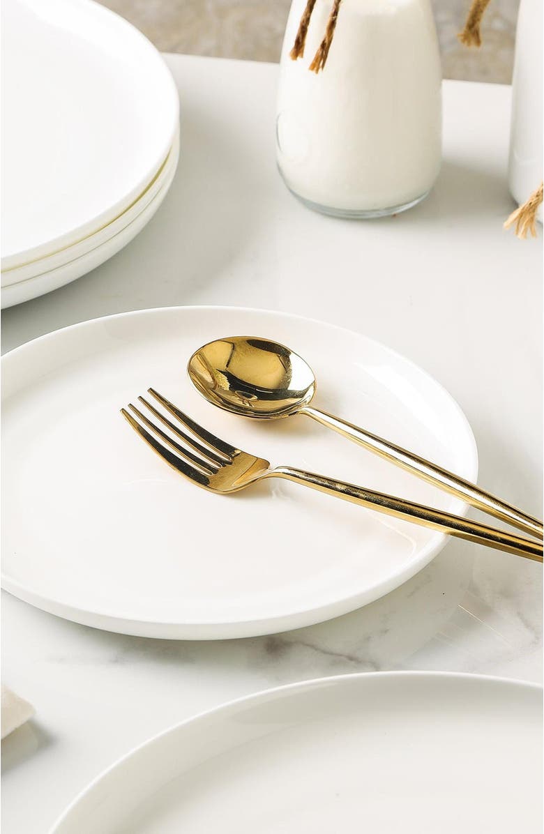 Stone Lain Gabrielle Bone China 12-Piece Dinnerware Set, Alternate, color, White