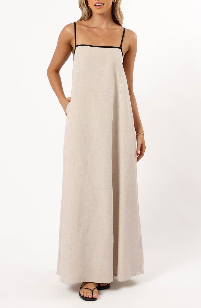 Petal & Pup Elliana Sleeveless Linen Blend A-Line Maxi Dress, Main, color,