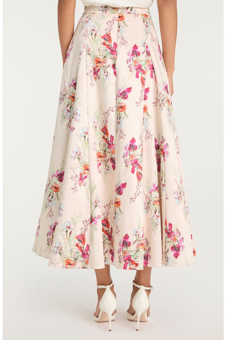 Hilda Bouquet Godet Skirt, Alternate, color, OATMILK MULTI