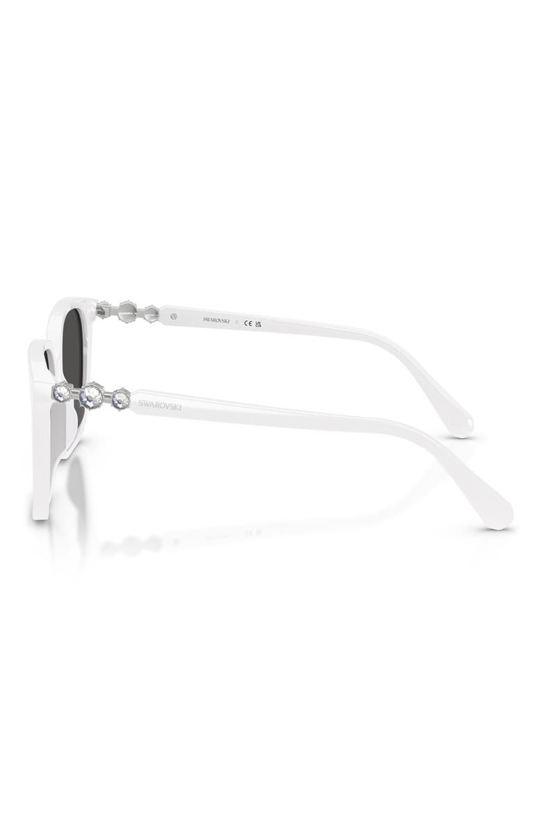 55mm Pillow Sunglasses, Alternate, color, WHITE / DARK GREY