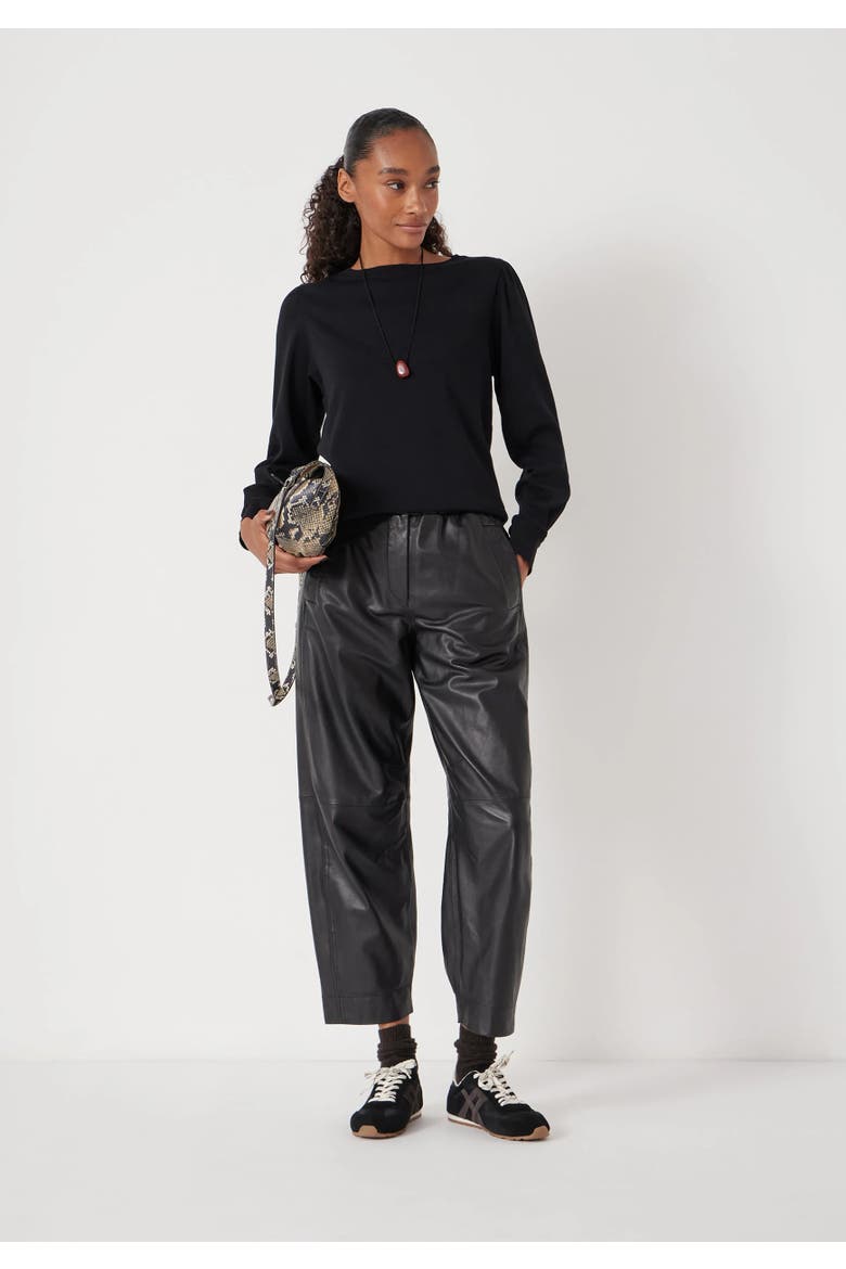 Emily Puff Sleeve Relaxed Top, Alternate, color, Black