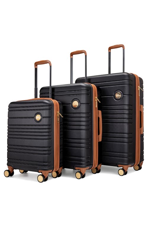 Miami Carry On Brickell 3-piece Hardside Spinner Luggage Set In Black
