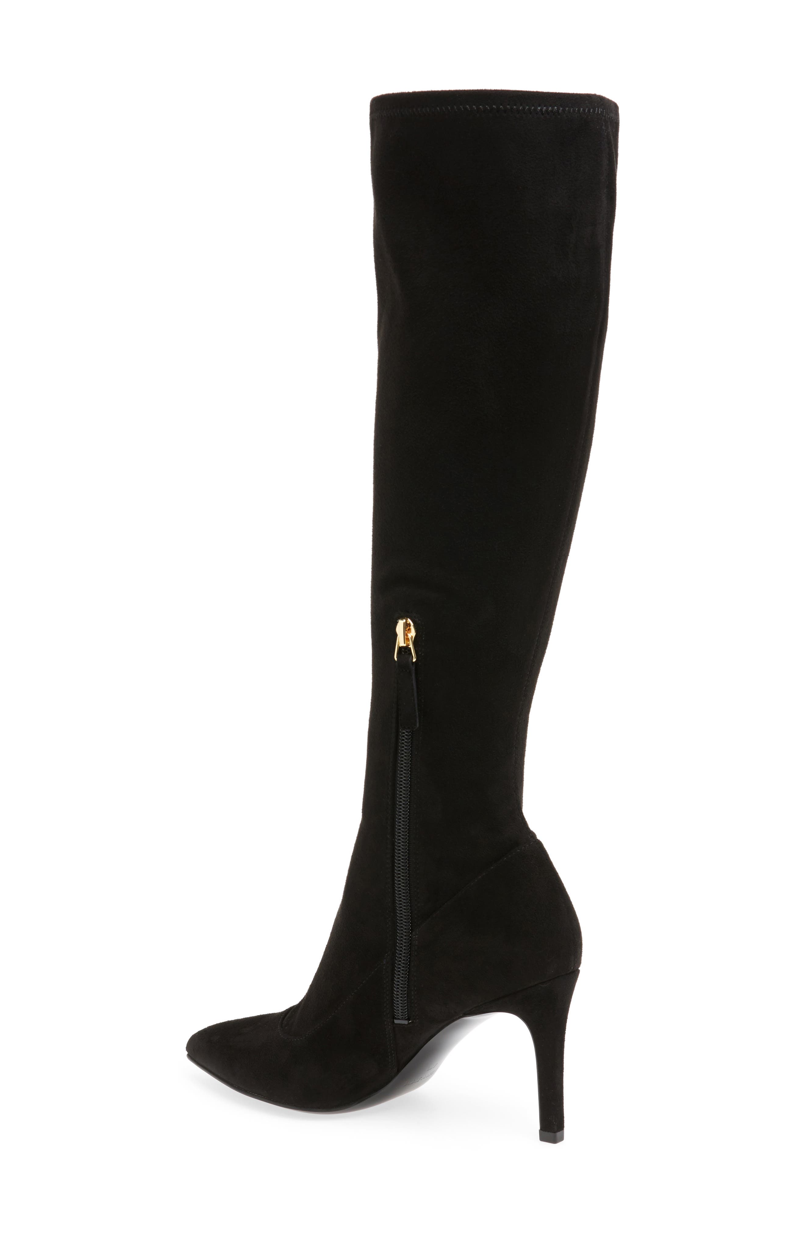 Carrara Knee High Pointy Toe Boot, Alternate, color, BLACK FABRIC