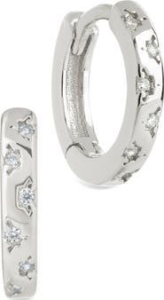 Sterling Forever Domenica Celestial Charm Huggie Hoop Earrings