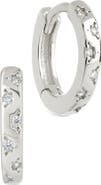 Sterling Forever Domenica Celestial Charm Huggie Hoop Earrings