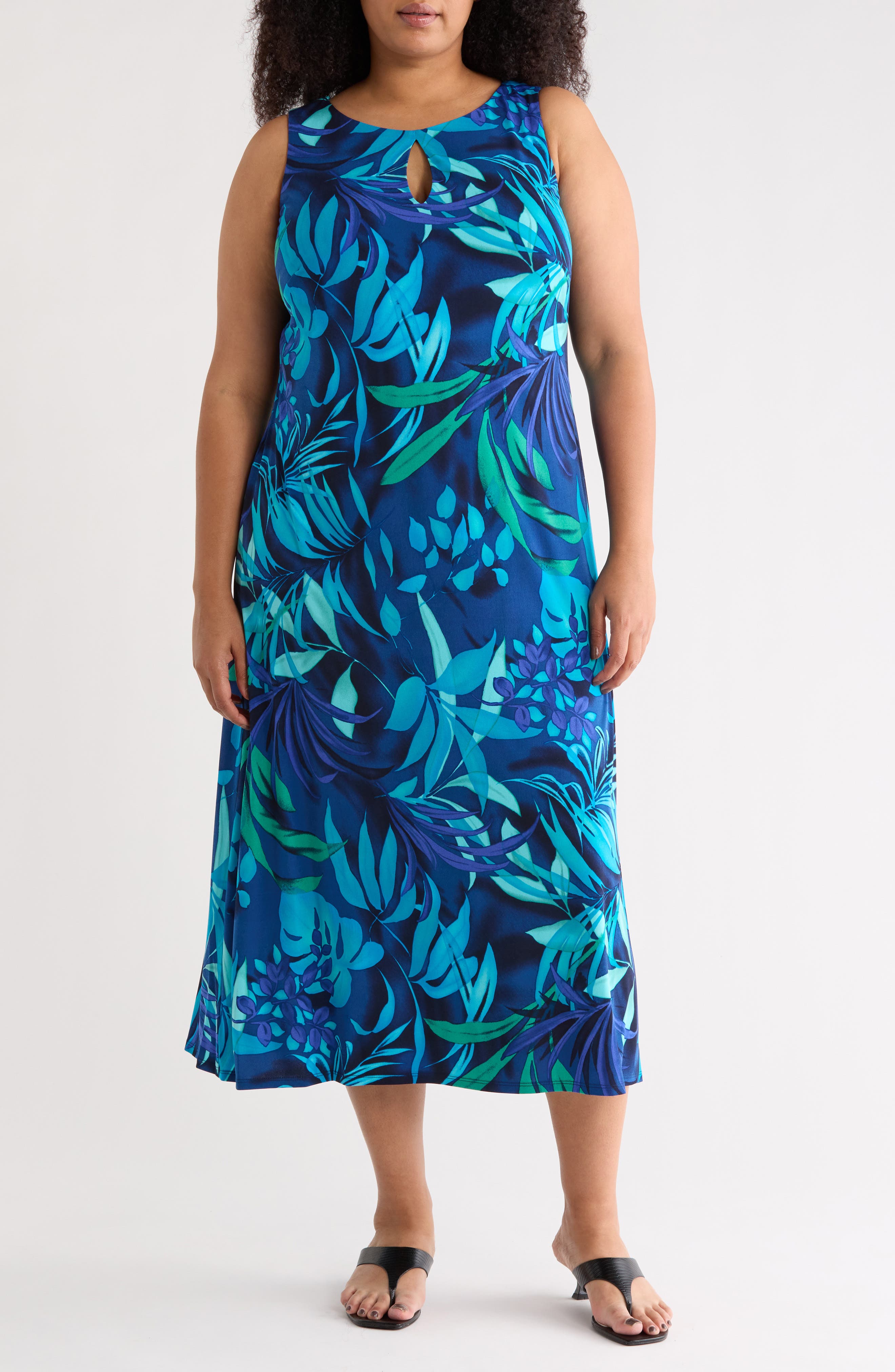 Connected Apparel Front Keyhole Sheath Dress