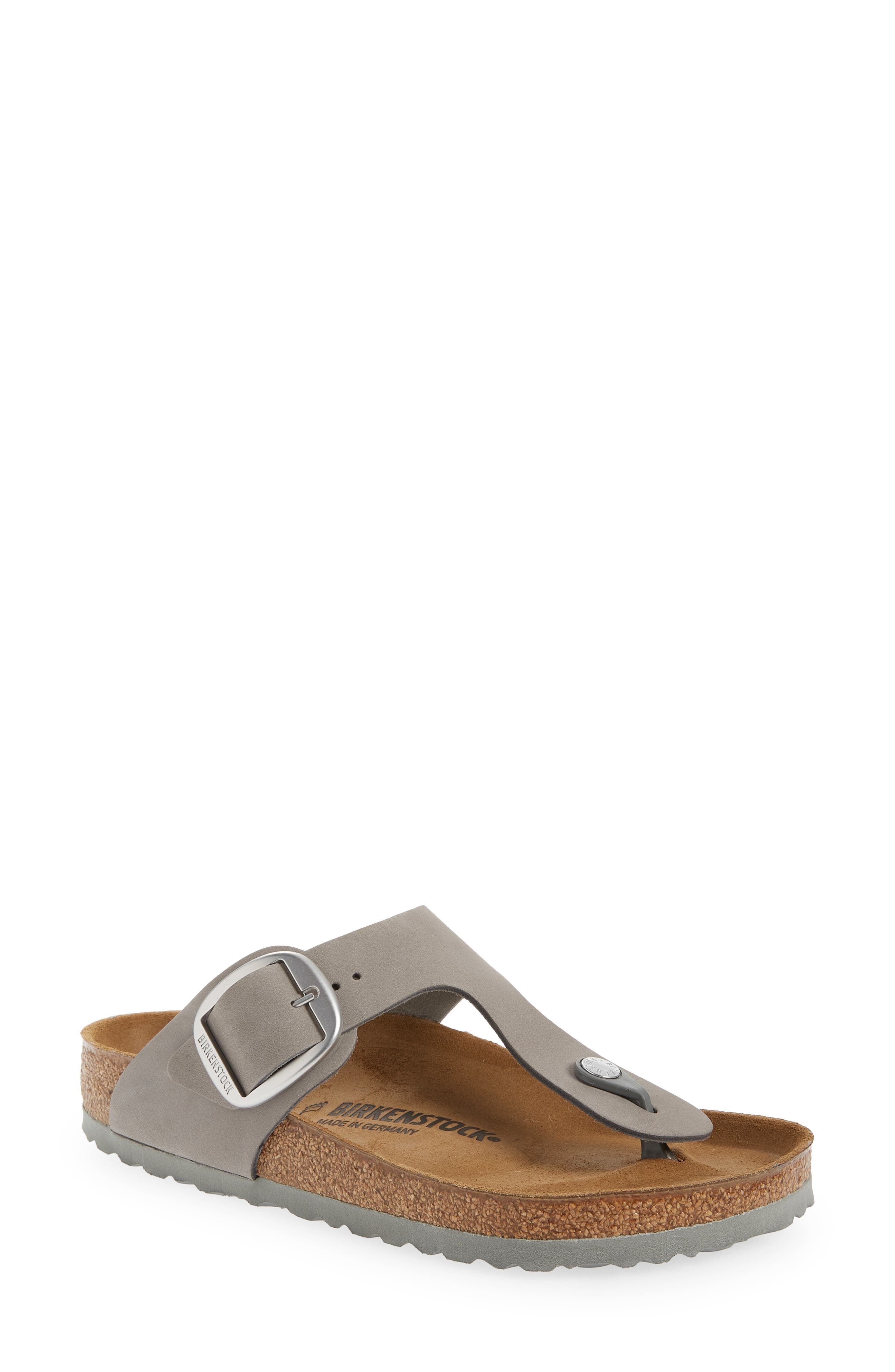 Gizeh Big Buckle Slide Sandal, Main, color, DOVE GRAY